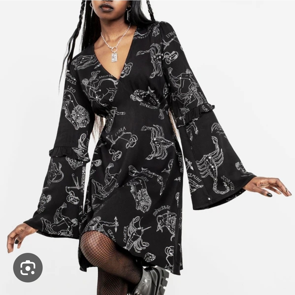 Disturbia Black Celestial Print Mini Dress